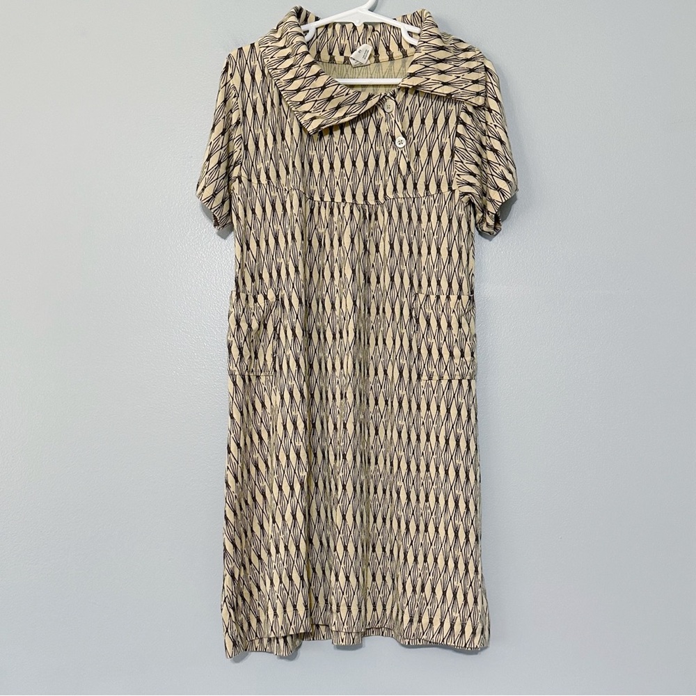 Kate Quinn Geometric Lounge Dress Cowl Neck Size 8